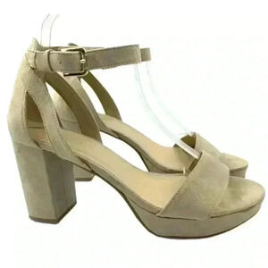 CL by Chinese Laundry heels sz 8.5 39 beige chunky y2K 90s vintage